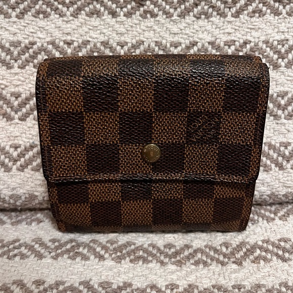 LOUIS VUITTON Damier Ebene Elise Wallet - Picture 1 of 13